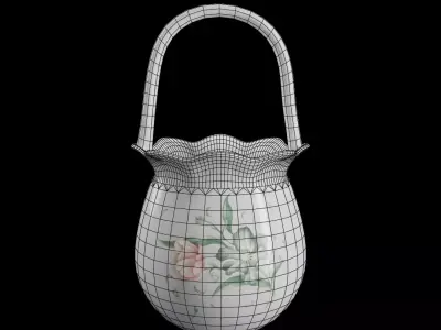 Ceramic Decorative Basket 3D model