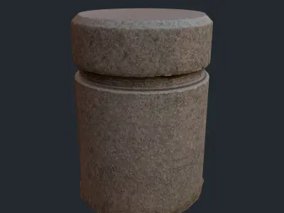 street blockade block Low-poly 3D model