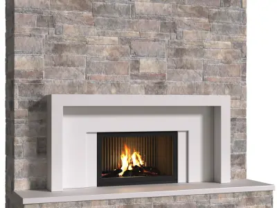 Fireplace modern ArtDeco style  3D model