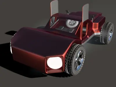 Car For Video Games Five Low-poly 3D model
