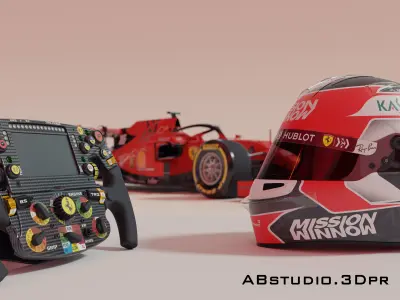 F1 Formula 1 car Ferrari Leclerc 3D model