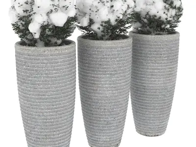 Bush pot snow 3D model