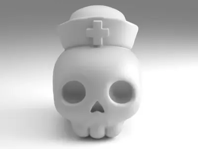 Nurse Skull Figure  3D Printable Model 3D print model