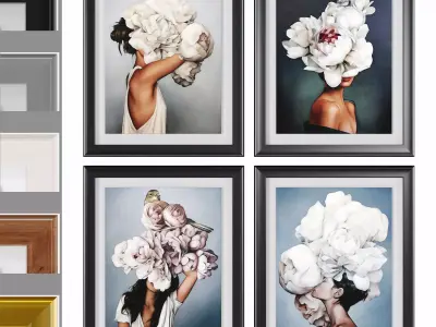 Art Frams 13- 4 Art Flower Head Woman 3D model