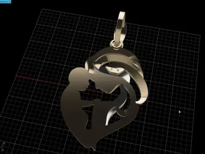 Pendant  Mother with child 3D print model