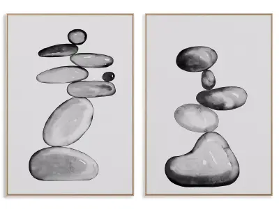 Abstract Painting Frame set 3D model 45