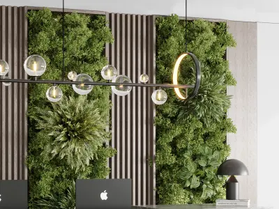 Reception Desk and Wall decor - office furniture 17 Low-poly 3D model