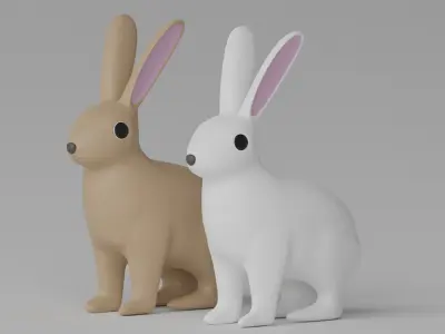 Cartoon Cute Bunny Rabbit 3D model