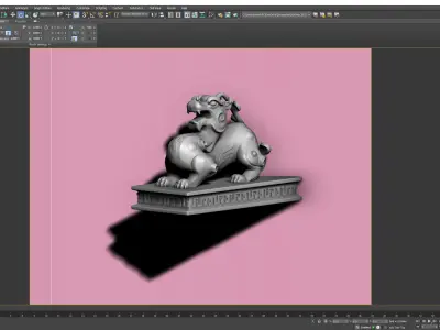 Ancient Chinese Jade Carved Jade Kirin Seal 3D model