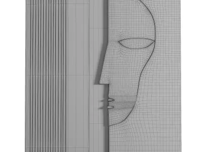 Wall Art Abstract Half Face 3D model