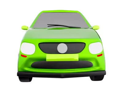 3d  concept of Environmentally friendly with an eco car icon 3D model