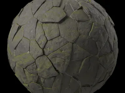 Pavement Materials 75- Brush Rock Stone Sbsar Pbr 4k Seamless Texture