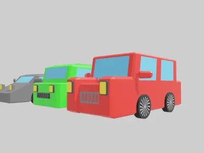Low-Poly Car Pack Low-poly 3D model