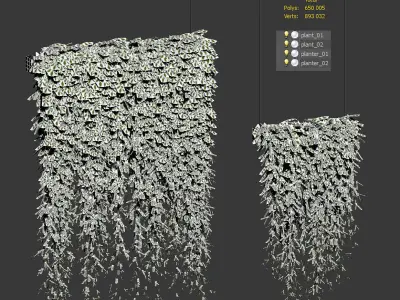 Plants in Hanging Planters v2 - 2 models 3D model