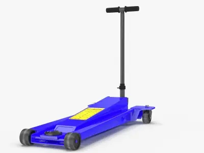 Floor Car Jack Blue Low-poly 3D model