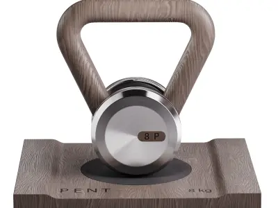 LOVA Kettlebell With Wooden Stand 3D model
