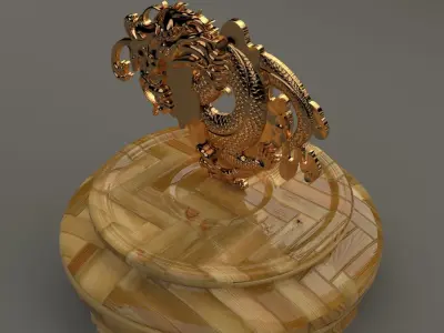 Chinese display stand with dragon  3D model