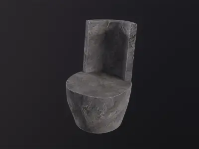 Stone chair 3D Model Low-poly 3D model