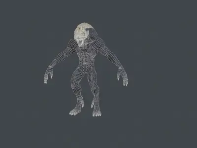 Monster humanoid creature Low-poly 3D model