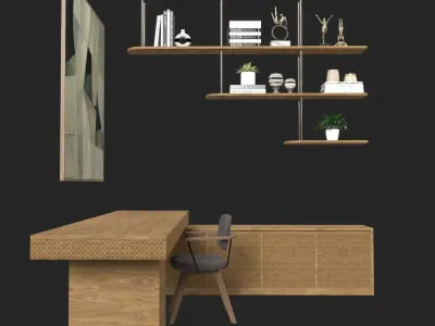 work table 3ds max model Tropical style 3D model