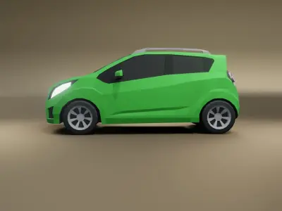 Chevrolet Spark low poly 3D model Low-poly 3D model