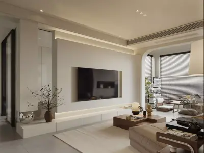 Modern living room dining room interior scenes 221 3D model