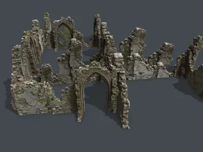 old ruins Low-poly 3D model