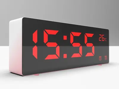 CLOCK REDWHITE RED Low-poly 3D model