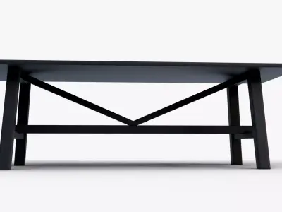 Modern Wooden Table 3D Model Minimalist Furniture Low-poly 3D model