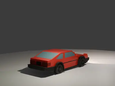 Low Poly Nissan Silvia S12 Drift Car Low-poly 3D model