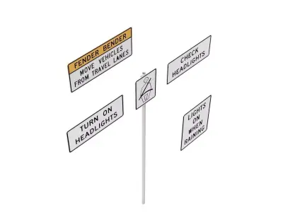 Road Sign - US - R16 Series Seat Belts And Headlight Use 3D model