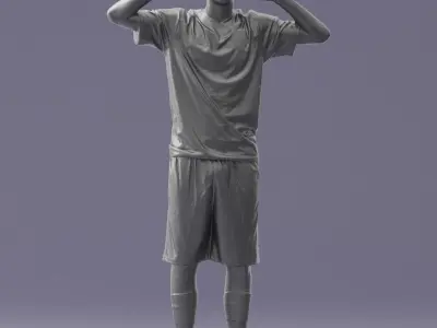 000317 Male Soccer Player with Hands by Head 1114 3D model