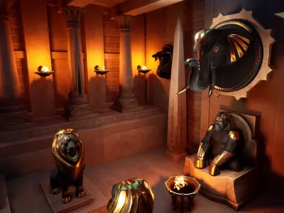 Sand shrine Low-poly 3D model
