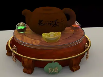 Chinese display stand with tea pot  3D model