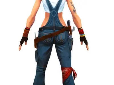 Woman Engineer Low-poly 3D model