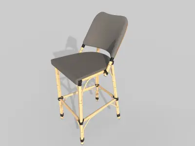 Wooden chair Low-poly 3D model
