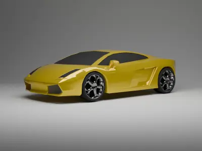 Yellow Supercar 3D Model  High Poly  PBR Textured Blender OBJFBX 3D model