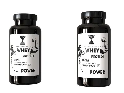 Whey protein  3D model