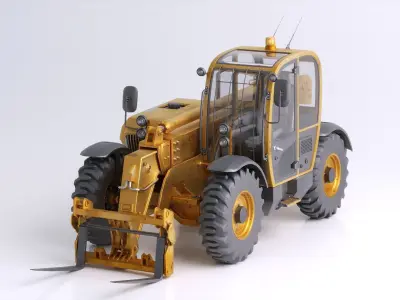 Photorealistic Telehandler 3D Model - Elevate Your Designs 3D model