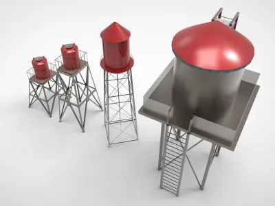Water tower 3D model