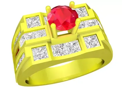 A5079 Luxury Korean Style Businessman Ring 3D print model