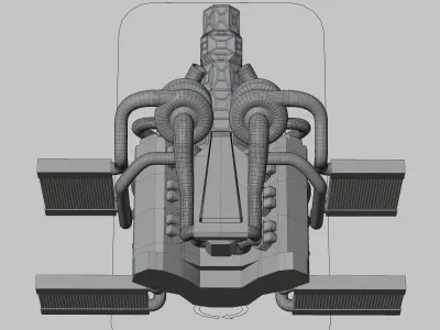 Twin Turbocharged V6 Engine Free 3D model