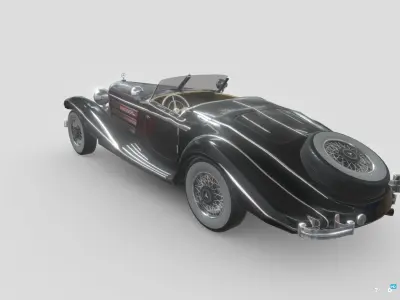 MercedesBenz 540K 1936 Low-poly 3D model