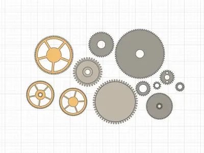 Multiple Gears 3D model