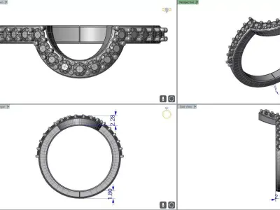 Small Oval Diamond Vintage Halo 3dm 3D print model