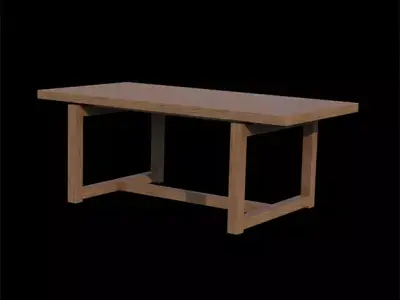 Ainsley Dining Table Pine wood Low-poly 3D model