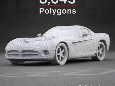 Dodge Viper SRT10 2010 Low-poly 3D model