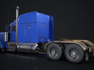 American Peterbilt Truck Low-poly 3D model