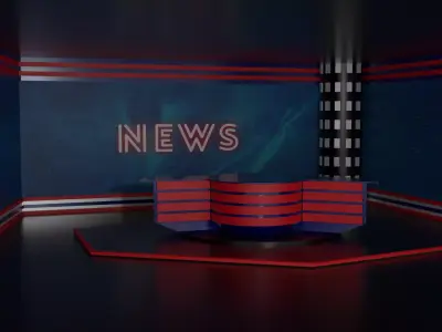 Tv Studio Low-poly 3D model