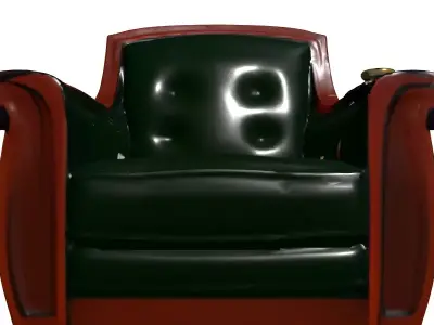 Vintage Green Leather Club Chair Low-poly 3D model